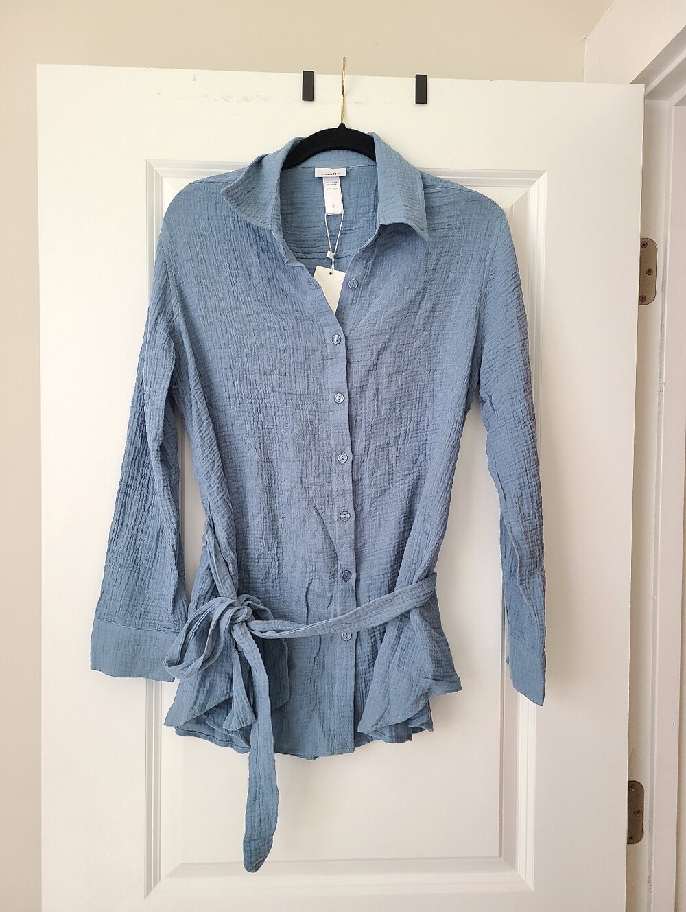 Andies Swim The Corvo Button Up In Blue